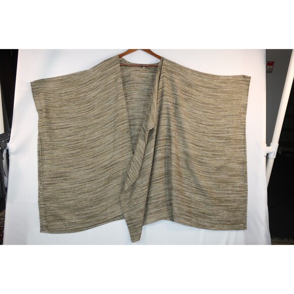 Eskandar Green Multi Striped Cotton Linen Kimono Coat Jacket Size 0 Lagenlook - Picture 6 of 16